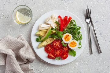 keto diet breakfast egg avocado brie cheese tomato bell pepper