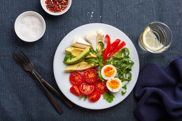 keto diet breakfast egg avocado brie cheese tomato bell pepper