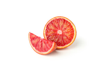 Concept of citrus with red orange isolated on white background