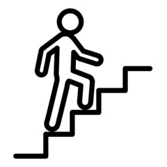 Climb Up  Stair Sign Flat Icon Isolated On White Background