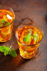 ice tea with lemon and mint