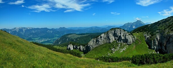 Austrian Alps - panoramic view from Rote Wand mountain in Totes Gebirge near Spital am Pyhrn