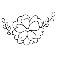 Organic Heart shape flower line art illustration for template, web, wedsite, application, presentation, Graphics design, branding, etc.