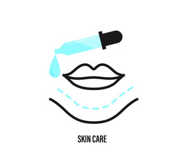 skin care concept. Skin Care Routine, Hygiene and Moisturizing Concept. Flat illustration, vector.

