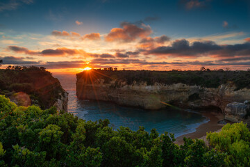 Loch Ard Gorge during Sunset, Great Ocean Road, Victoria, Australia - obrazy, fototapety, plakaty