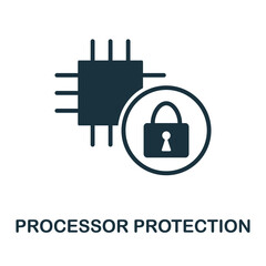 Processor Protection flat icon. Colored element sign from internet security collection. Flat Processor Protection icon sign for web design, infographics and more.