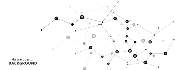 Vector connect lines and dots. Molecule geometric graphic communication. Banner template for technology