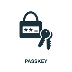 Passkey flat icon. Colored element sign from internet security collection. Flat Passkey icon sign for web design, infographics and more.