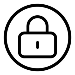 Lock Flat Icon Isolated On White Background