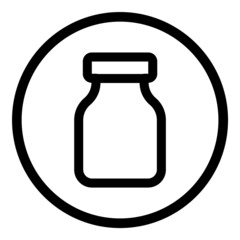 Medicine Jar Flat Icon Isolated On White Background