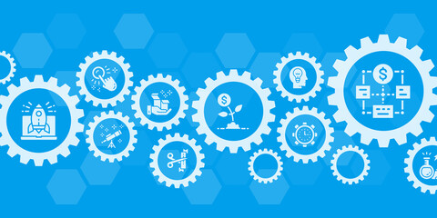 Start up website banner design template. Time management, idea generation, presentation vector illustration for website presentation banner.