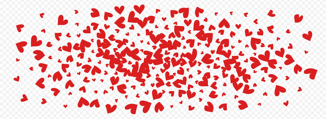 Pink Hearts Vector Panoramic Transparent