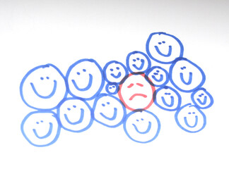 Conceptual image being the odd one out.
