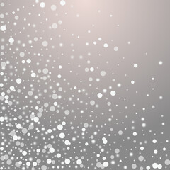 Silver Snowflake Vector Grey Background. Grey