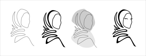 logo, hijab, Muslim, headscarf, woman girl, religion, turban, cloak, Tatar, beauty, East, traditions, head, covered head - obrazy, fototapety, plakaty