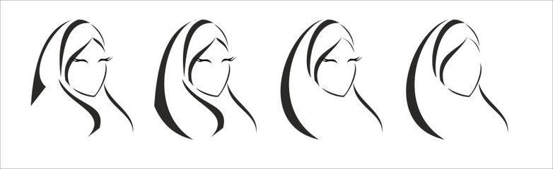 logo, hijab, Muslim, headscarf, woman girl, religion, turban, cloak, Tatar, beauty, East, traditions, head, covered head