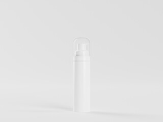 3d rendering set of bottles for natural lotion, cream or serum cosmetic. Mockup empty containers of self care products 