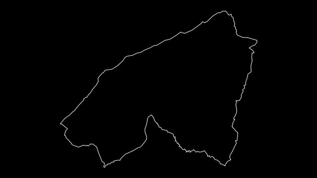 Casablanca-Settat region map of Morocco outline animation