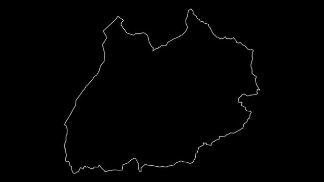 Marrakech-Safi region map of Morocco outline animation