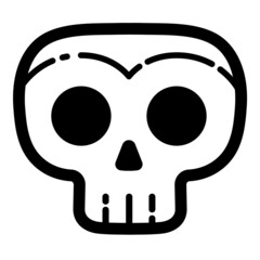 Skull Flat Icon Isolated On White Background