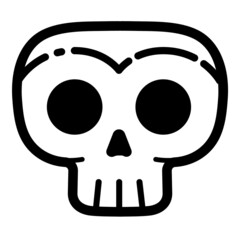 Skull Flat Icon Isolated On White Background