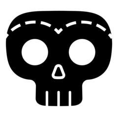 Skull Flat Icon Isolated On White Background