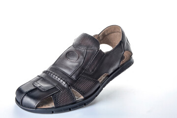 Leather men's summer shoes.Shoes for men .
