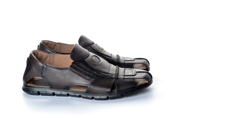 Leather men's summer shoes.Shoes for men .