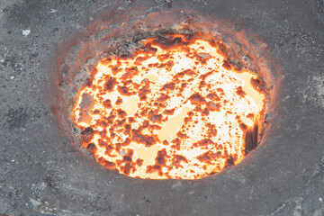 Molten metal in Induction Furnace