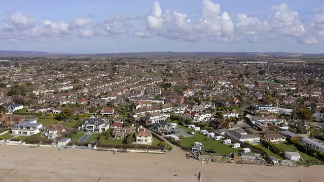 Beautiful aerial of East Preston Village with views of the Caravan Park and Cafe and also the south strand shops. 