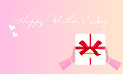 Banner of  mother's day. Present for mother and background. Vector illustration 