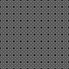 Abstract Seamless pattern. Memphis style background. Retro black and white texture.Ornamental seamless pattern. Seamless pattern with overlapping geometric shapes forming abstract ornament.abstract.