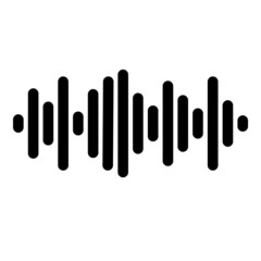Sound Wave Flat Icon Isolated On White Background