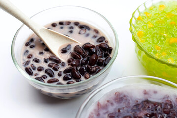 Black bean in sweet coconut milk, Thai dessert