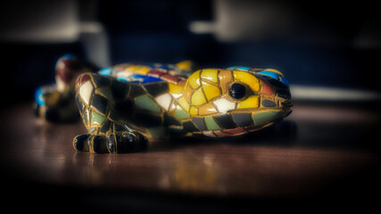 chameleon on table
