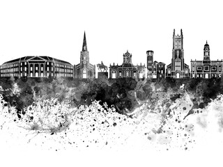 Obraz premium Derby skyline in watercolor background