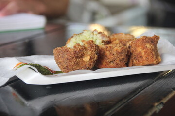 Falafel served on a plate 