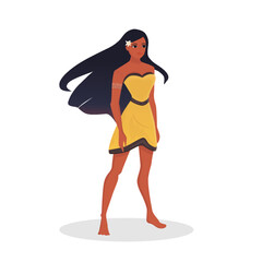 Pocahontas, girl, vector illustration