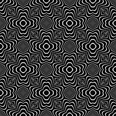 Abstract geometric seamless pattern. Black and white minimalist monochrome artwork with simple shapes.Black and White Flower of Life Sacred .Geometry Circle Pattern Abstract Background.Stylish Chaotic