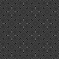 Abstract geometric seamless pattern. Black and white minimalist monochrome artwork with simple shapes.Black and White Flower of Life Sacred .Geometry Circle Pattern Abstract Background.Stylish Chaotic