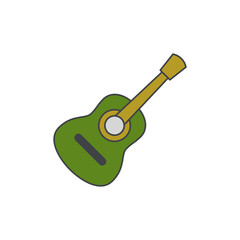 Guitar music instrument icon in color icon, isolated on white background 