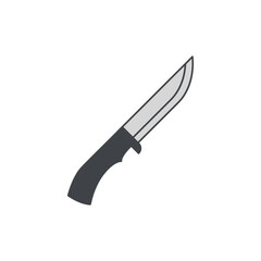 Hunting knife icon in color icon, isolated on white background 