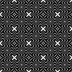 Abstract geometric seamless pattern. Black and white minimalist monochrome artwork with simple shapes.Black and White Flower of Life Sacred .Geometry Circle Pattern Abstract Background.Stylish Chaotic