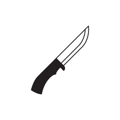 Obraz premium Hunting knife icon in black flat glyph, filled style isolated on white background