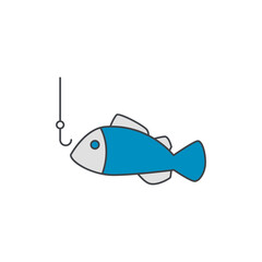 fishing hook icon in color icon, isolated on white background 