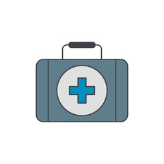 Obraz premium First aid kit icon in color icon, isolated on white background 