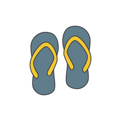 Beach flipflops footwear icon in color icon, isolated on white background 