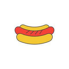 hotdog icon in color icon, isolated on white background 
