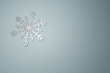 Snowflake 3d render, soft background