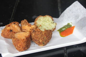 Falafel served on a plate 